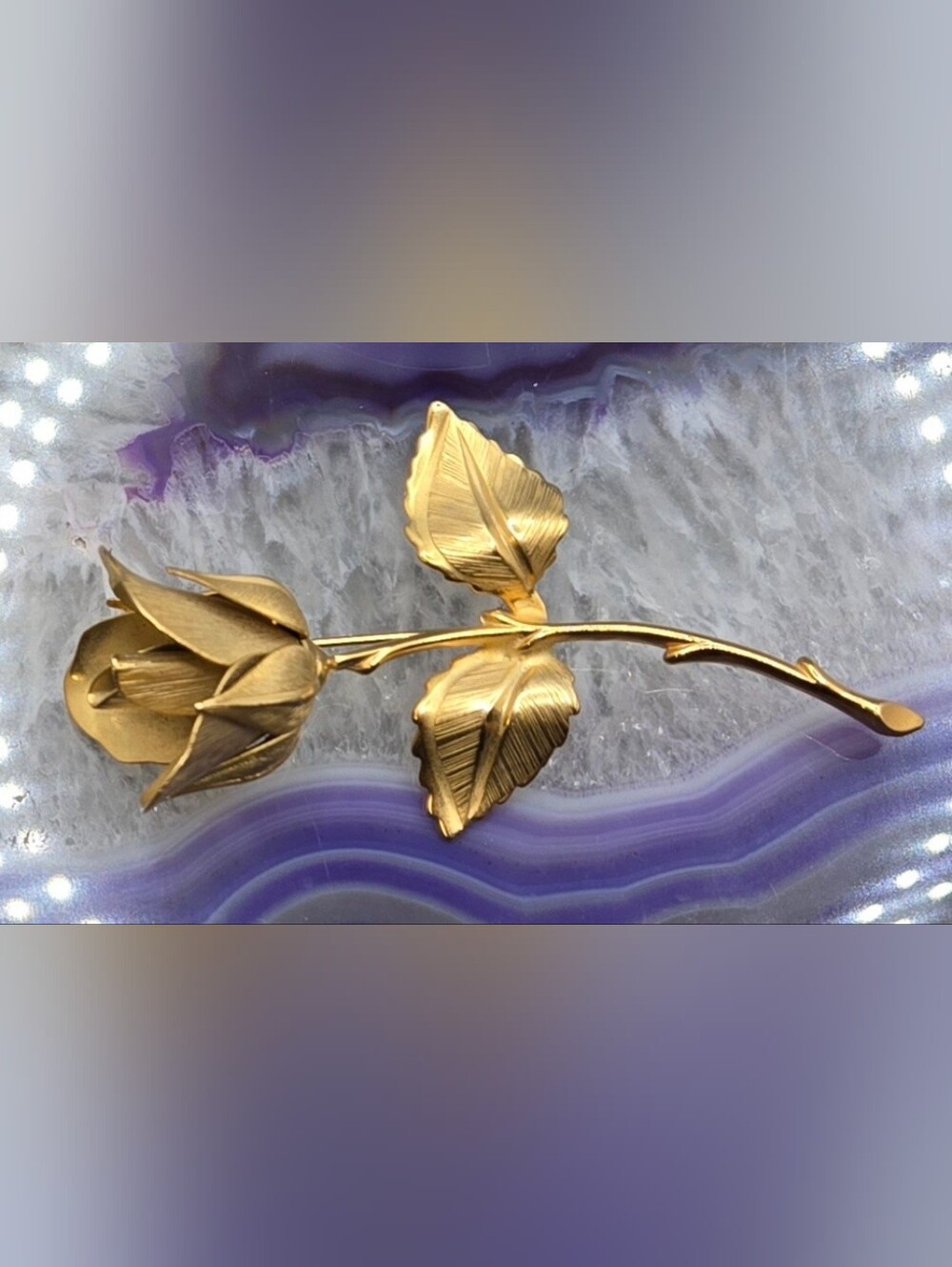 Giovanni Rose Brooch Gold Plated Floral Measures 3" X 1½" EUC